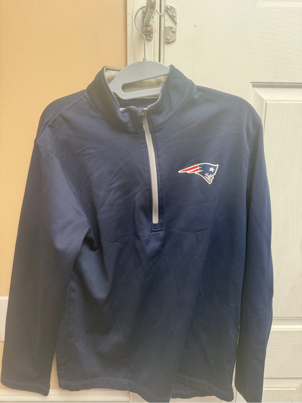 Majestic Navy New England Patriots Quarter-Zip Pullover